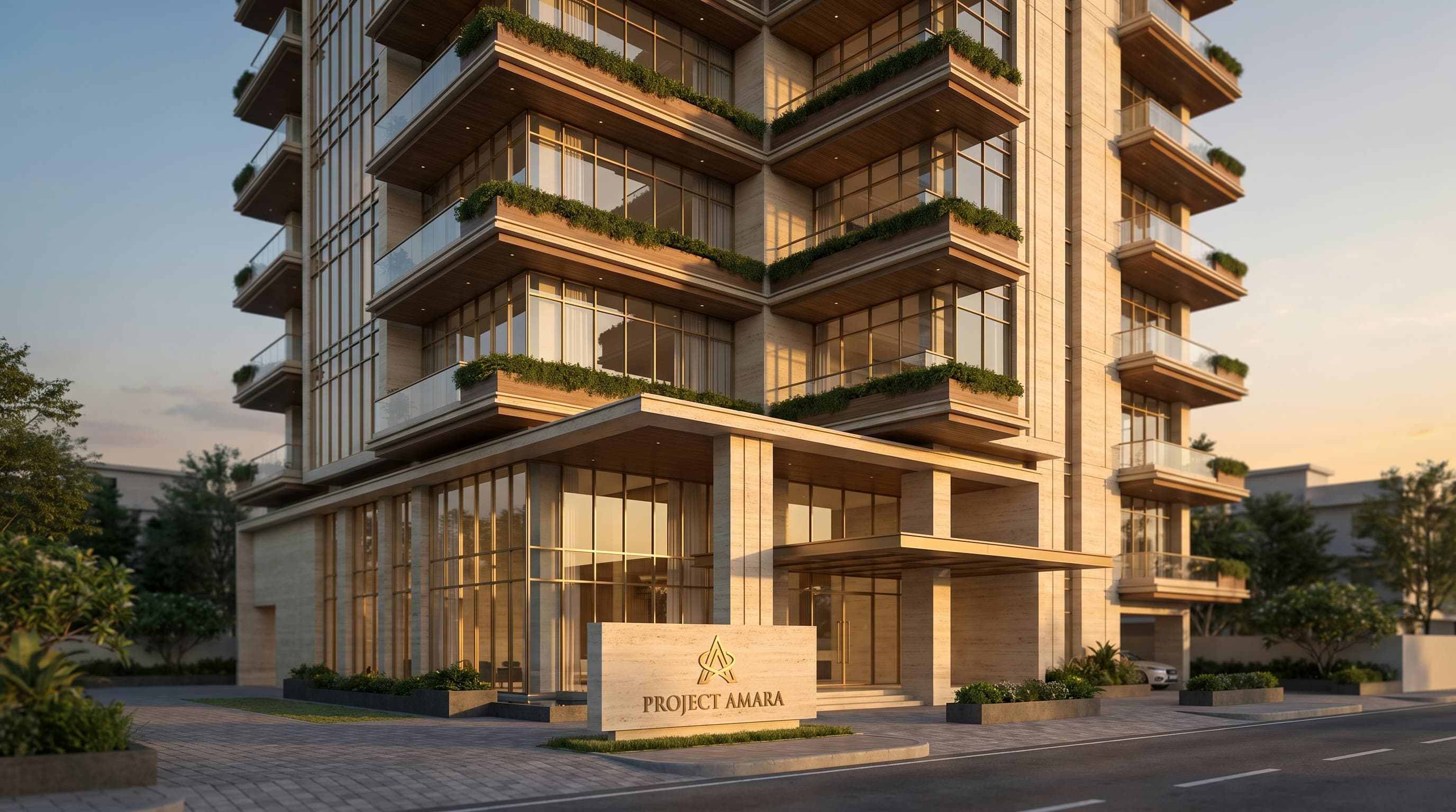 Exterior of the Project Amara tower
