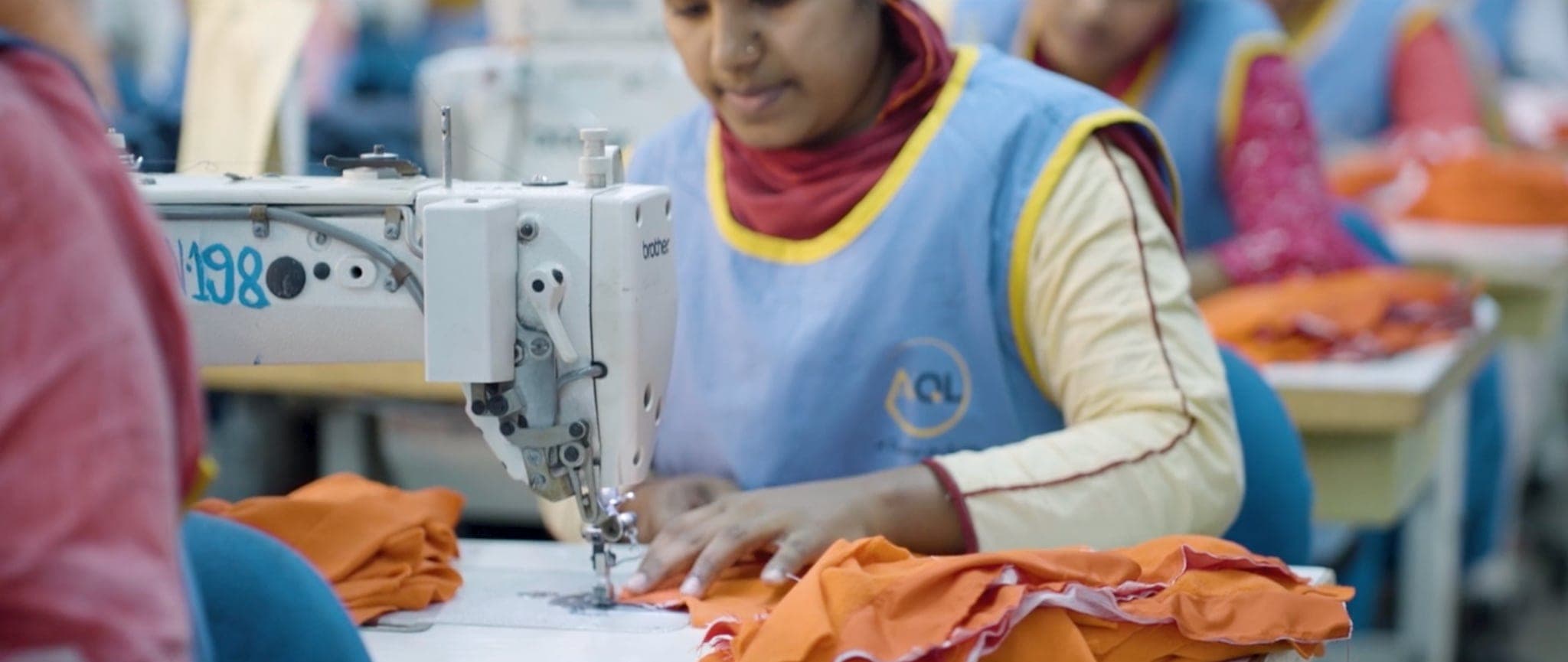 Garments factory floor from the AQL trailer